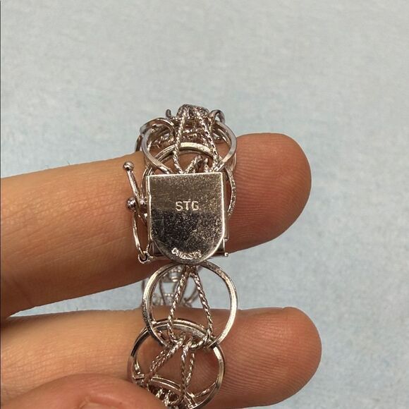 Like New Vintage Dynasty Sterling Silver Double Link Starter Charm Bracelet - Picture 2 of 3